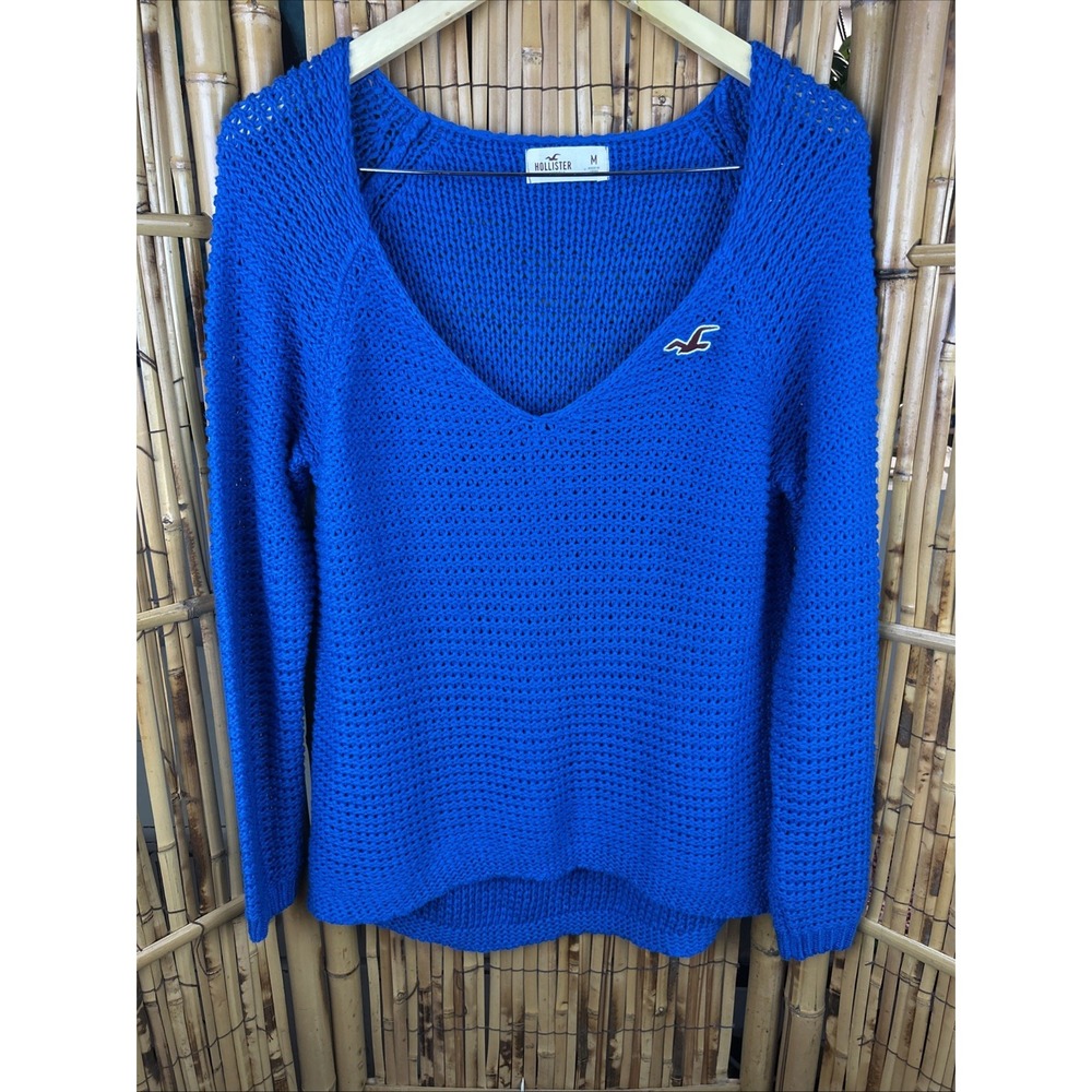 Lot Of 2 - Women's Hollister Knit Long Sleeve Sweaters In Blues - Size Medium